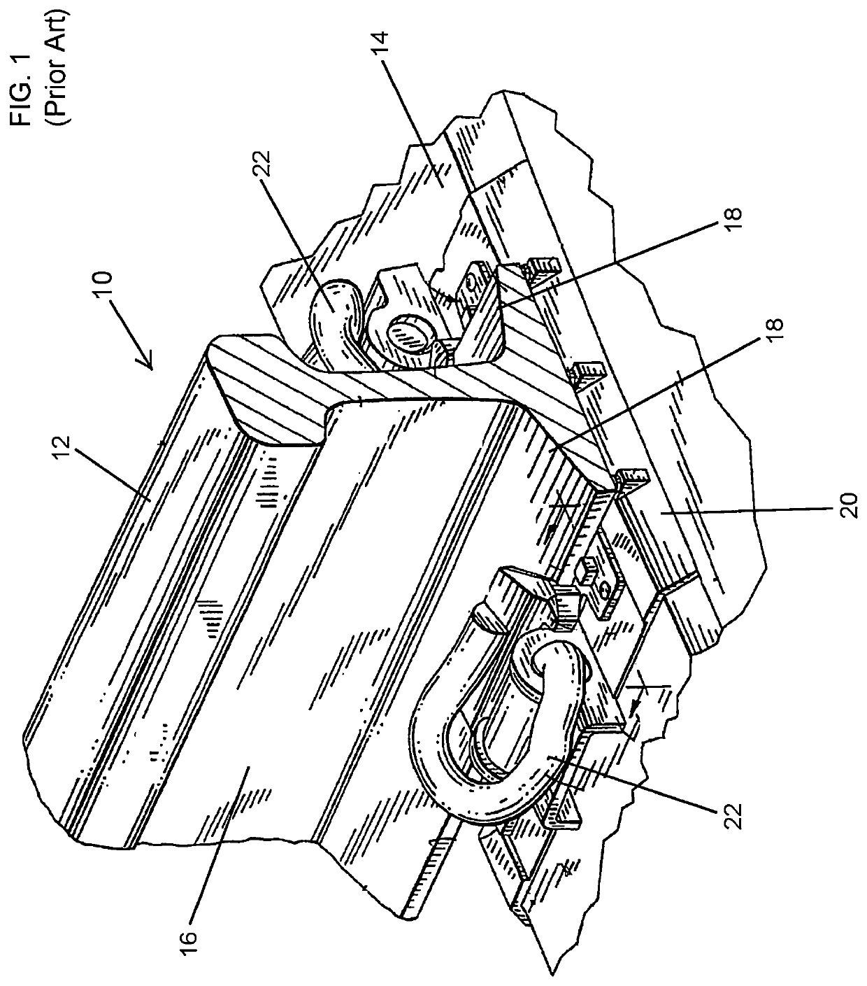 Railway fastener for use with crossties