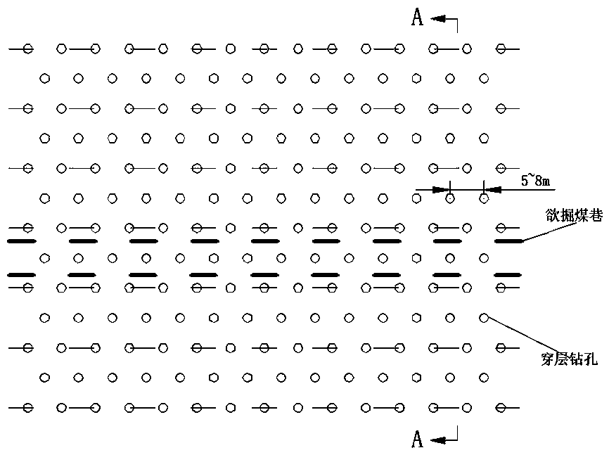 Method for extracting coal tunnel stripe coal bed gas based on controllable shock waves