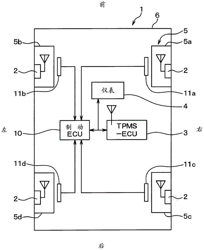 Wheel position detection apparatus, and tire air pressure detection apparatus having same