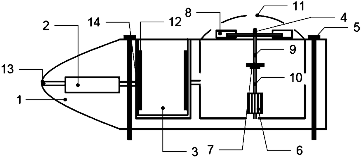 Disturbance bank tail water flow device