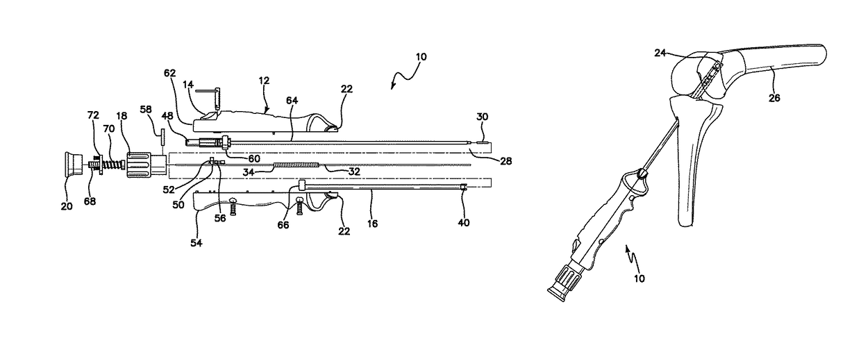 Inserter for soft tissue or bone-to-bone fixation device and methods