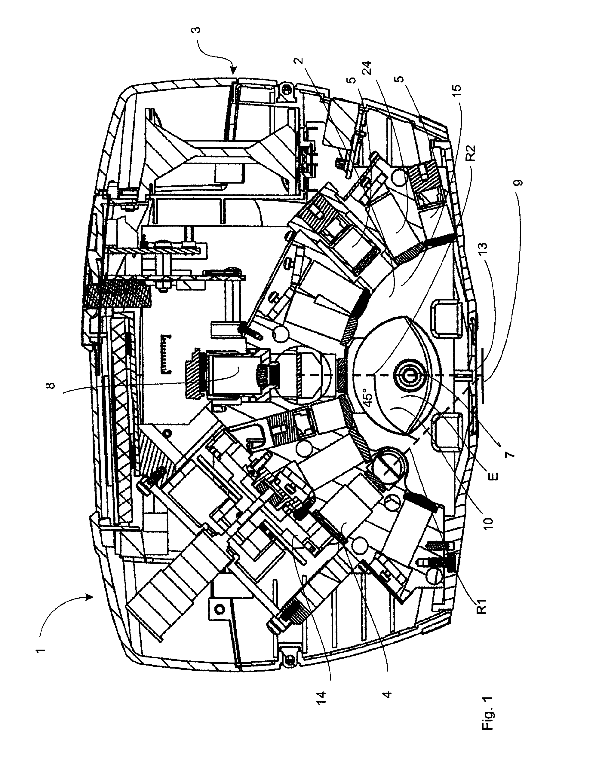 Apparatus for analysing surface properties with indirect illumination