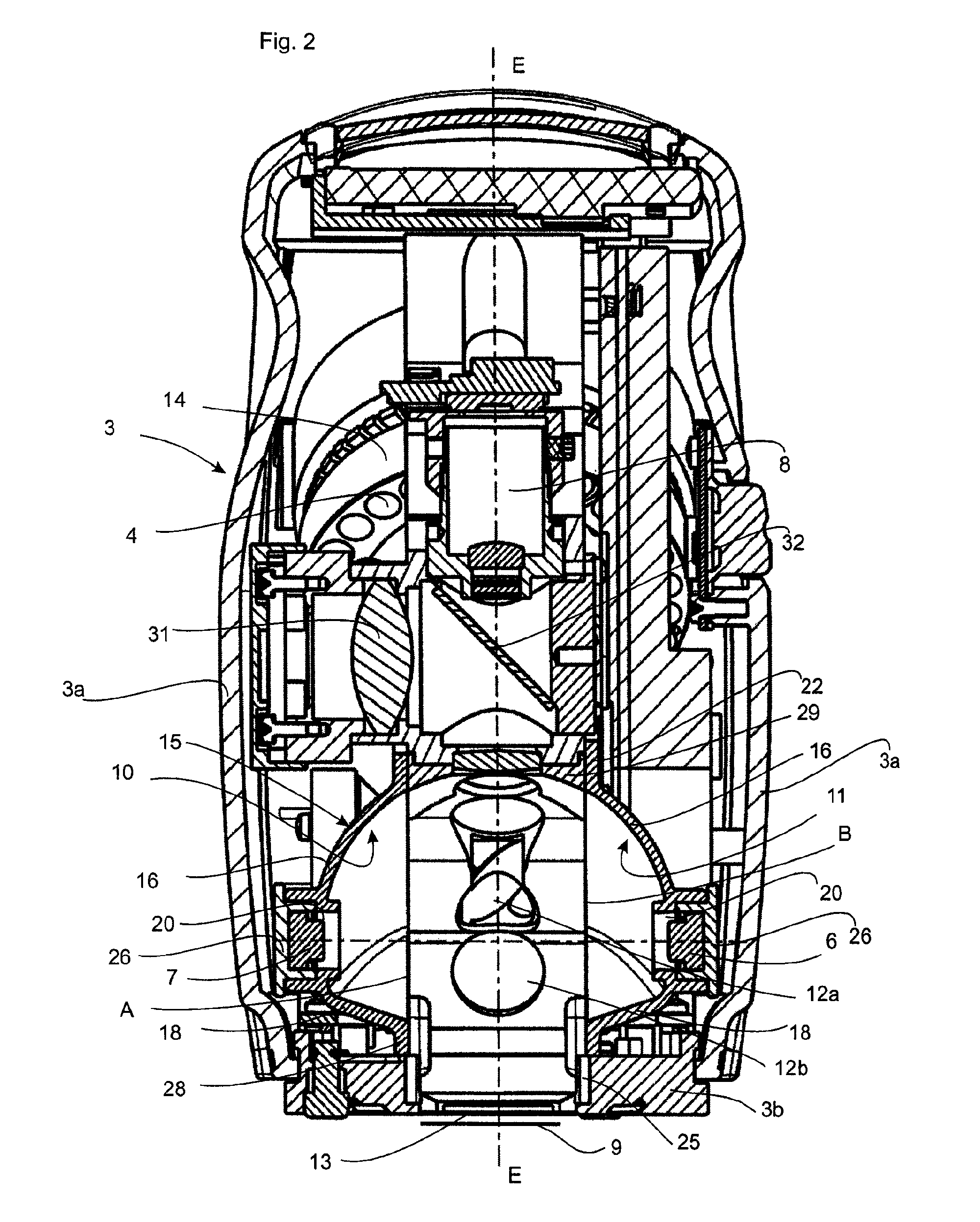 Apparatus for analysing surface properties with indirect illumination