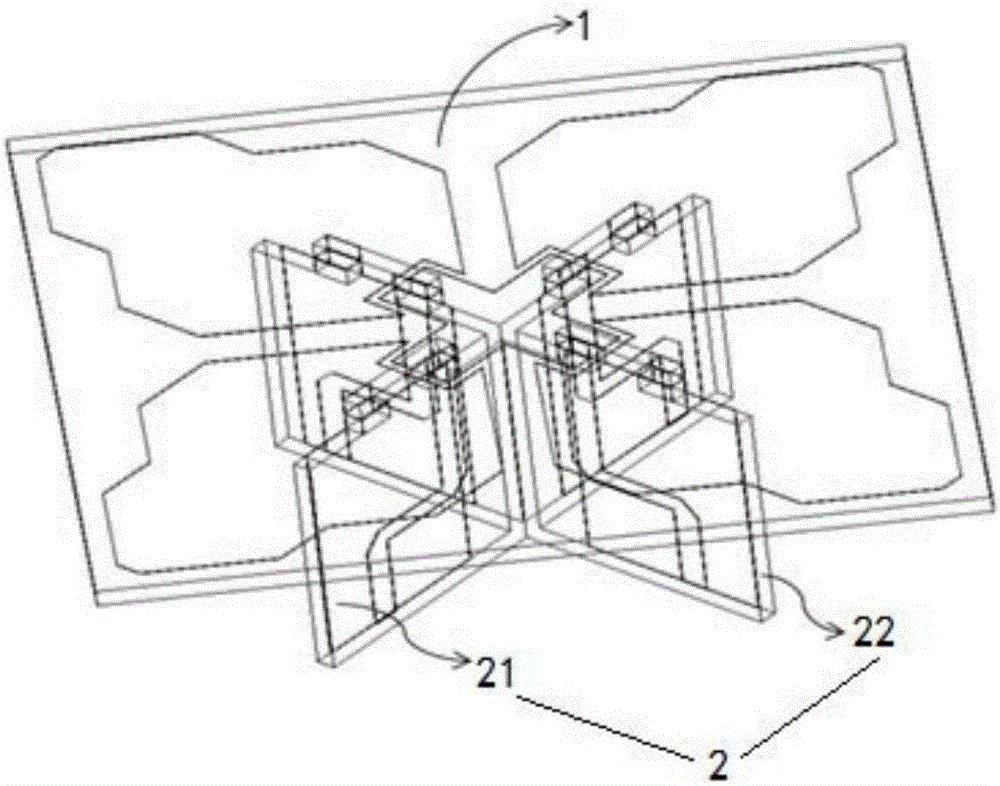 Differential feed dual-polarized oscillator assembly, oscillator unit, and oscillator antenna