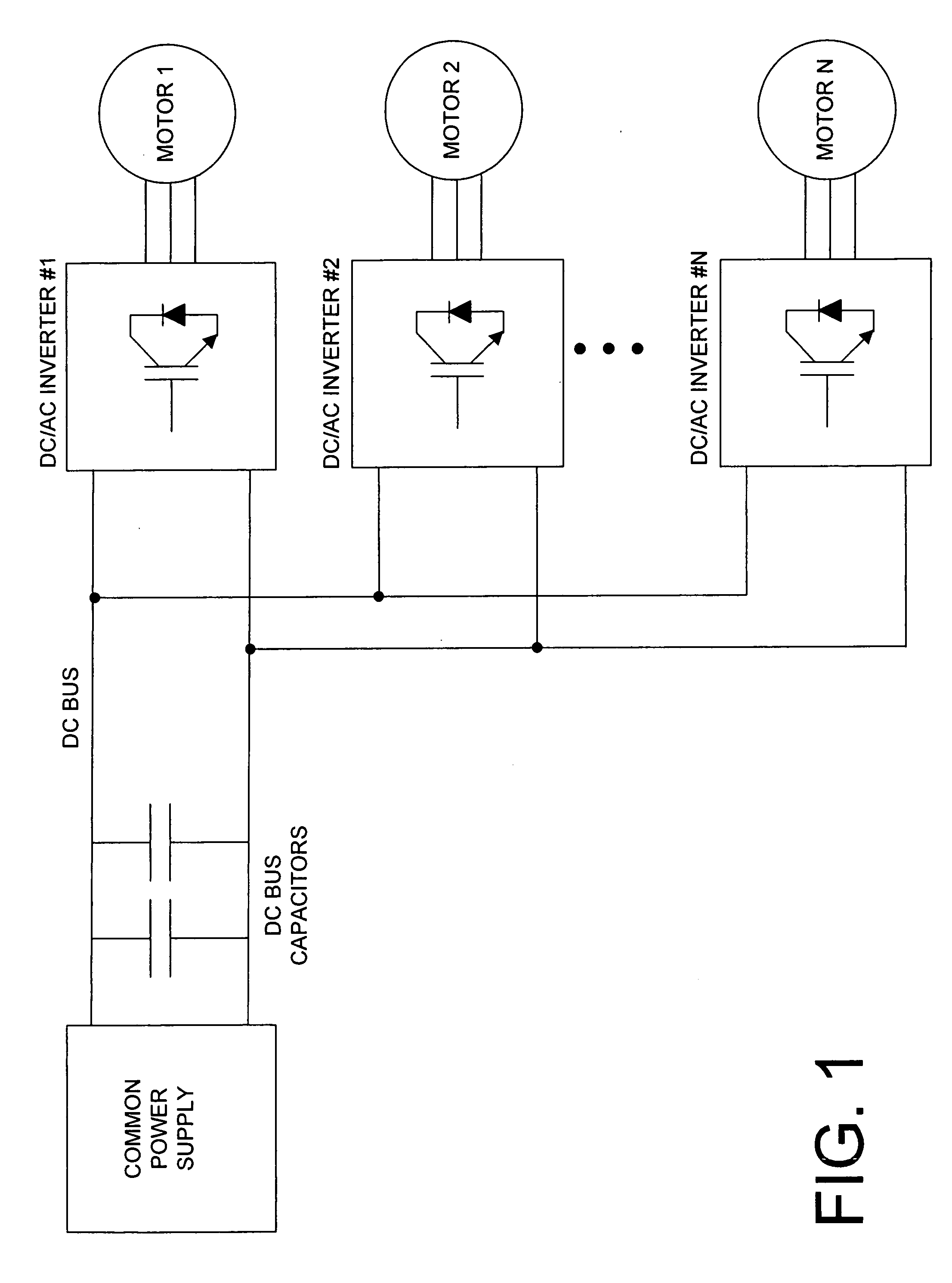 System and method for regenerative energy control when multiple motors share a common power supply