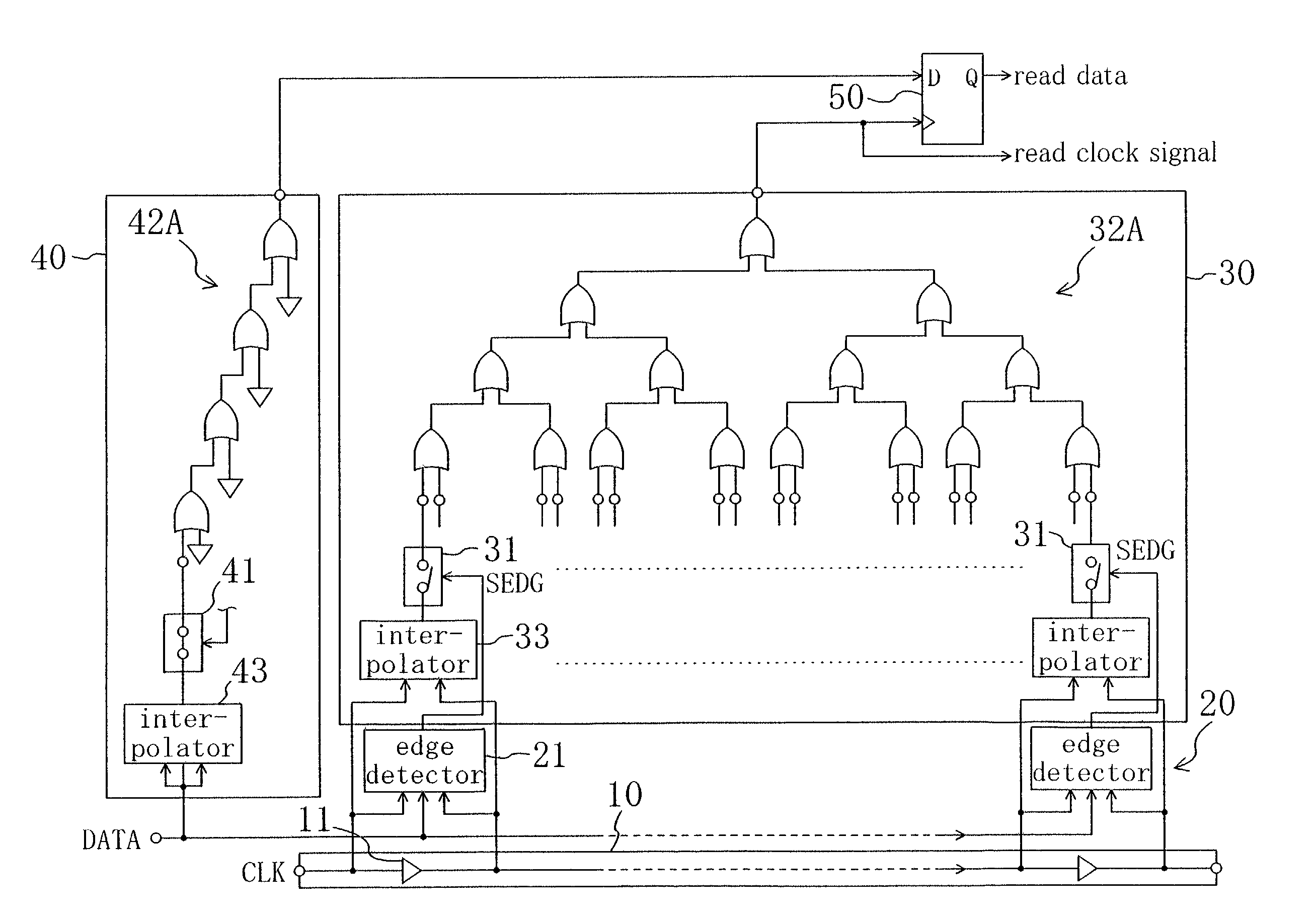 Circuit and system for extracting data