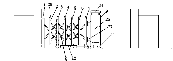 Electric retractable door with anti-typhoon device