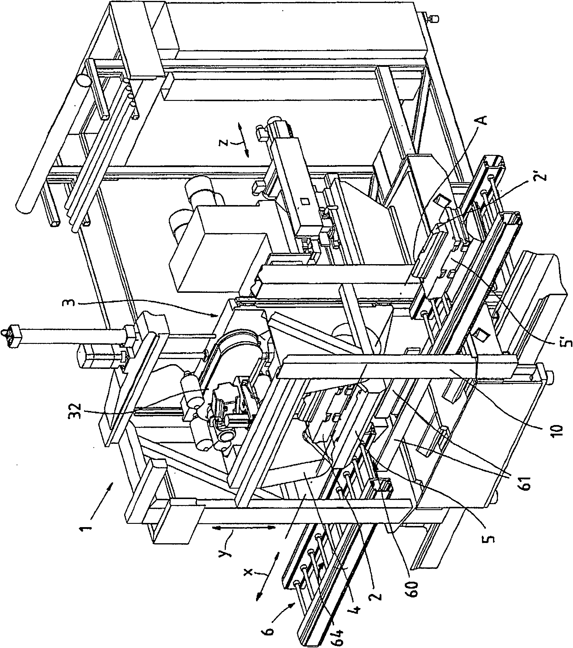 Maching station, maching device and method of positioning workpiece on the maching unit