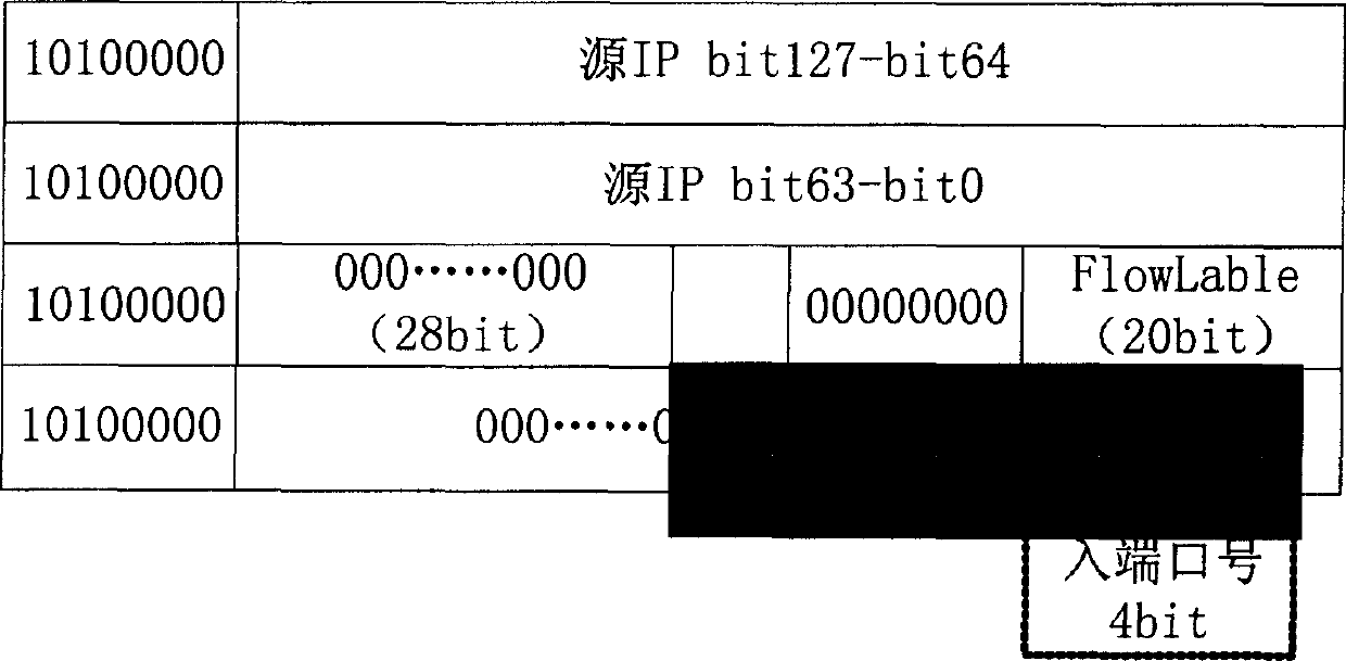 Double stack compatible router searching device supporting access control listing function on core routers