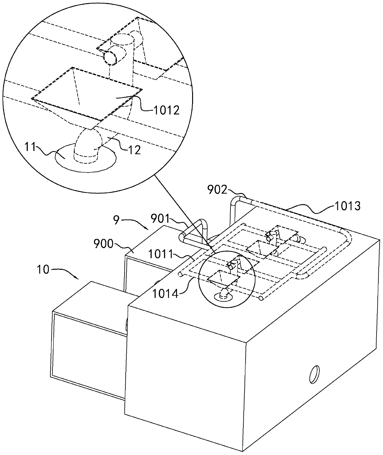 Blow-molding processing center for manufacturing LED lampshade without nodes at bottom