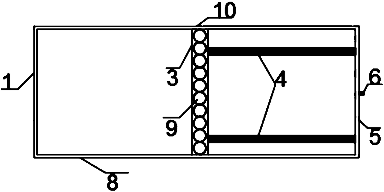 Model test device for soil reinforcement at bottom of rectangular foundation pit in soft soil area and test method