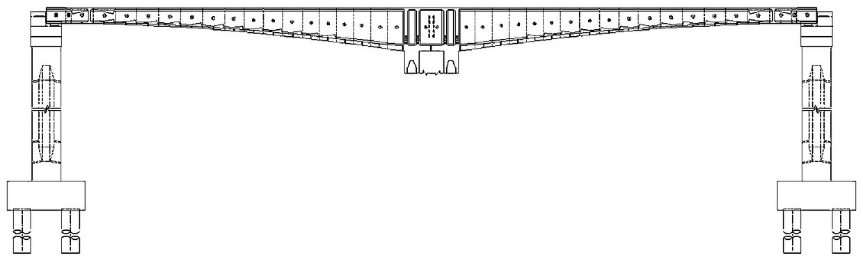 Construction method of large-span continuous rigid frame beam with support rotating body without cast-in-place section