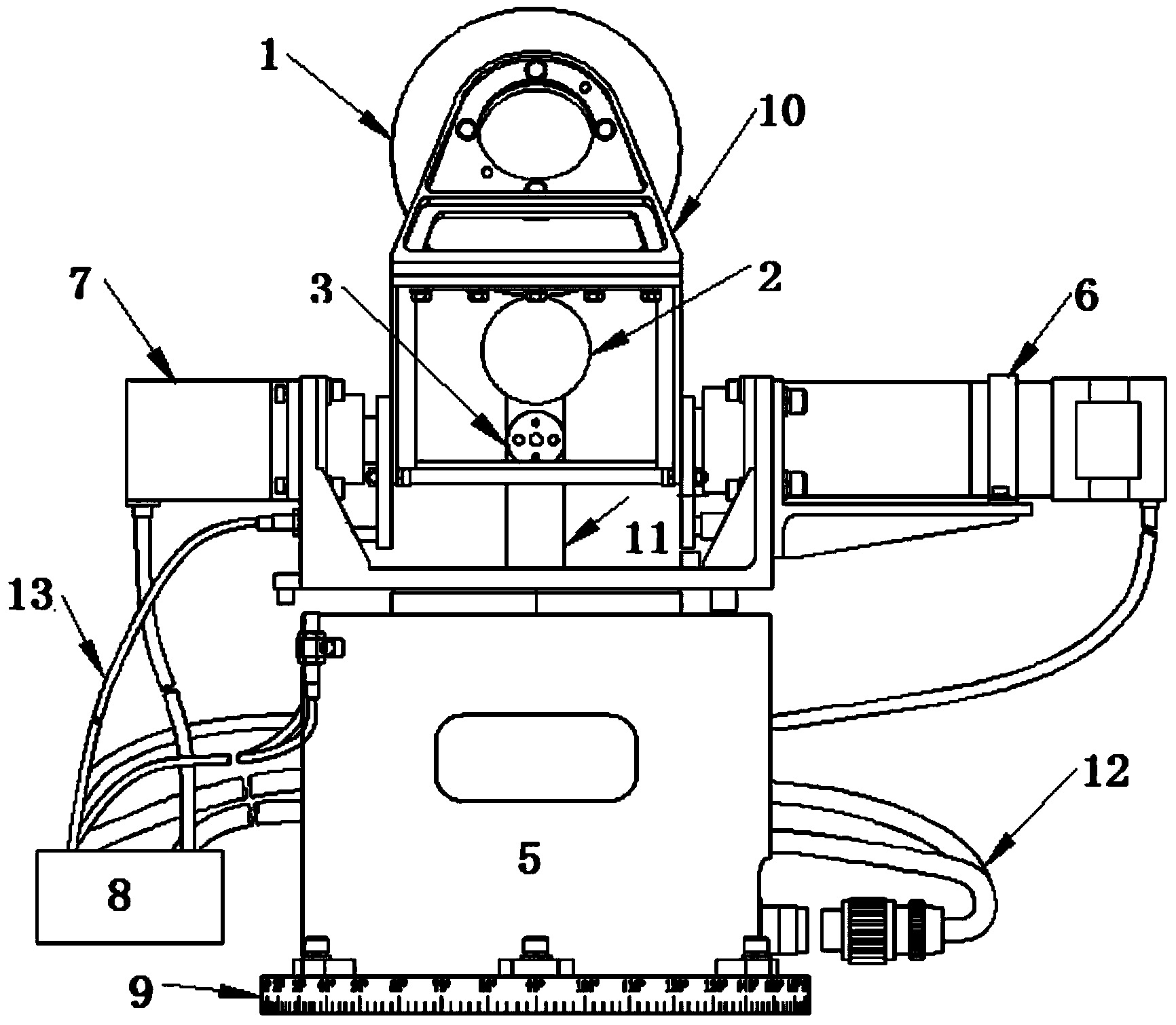 Terahertz beam two-dimensional mechanical scanning antenna feed system