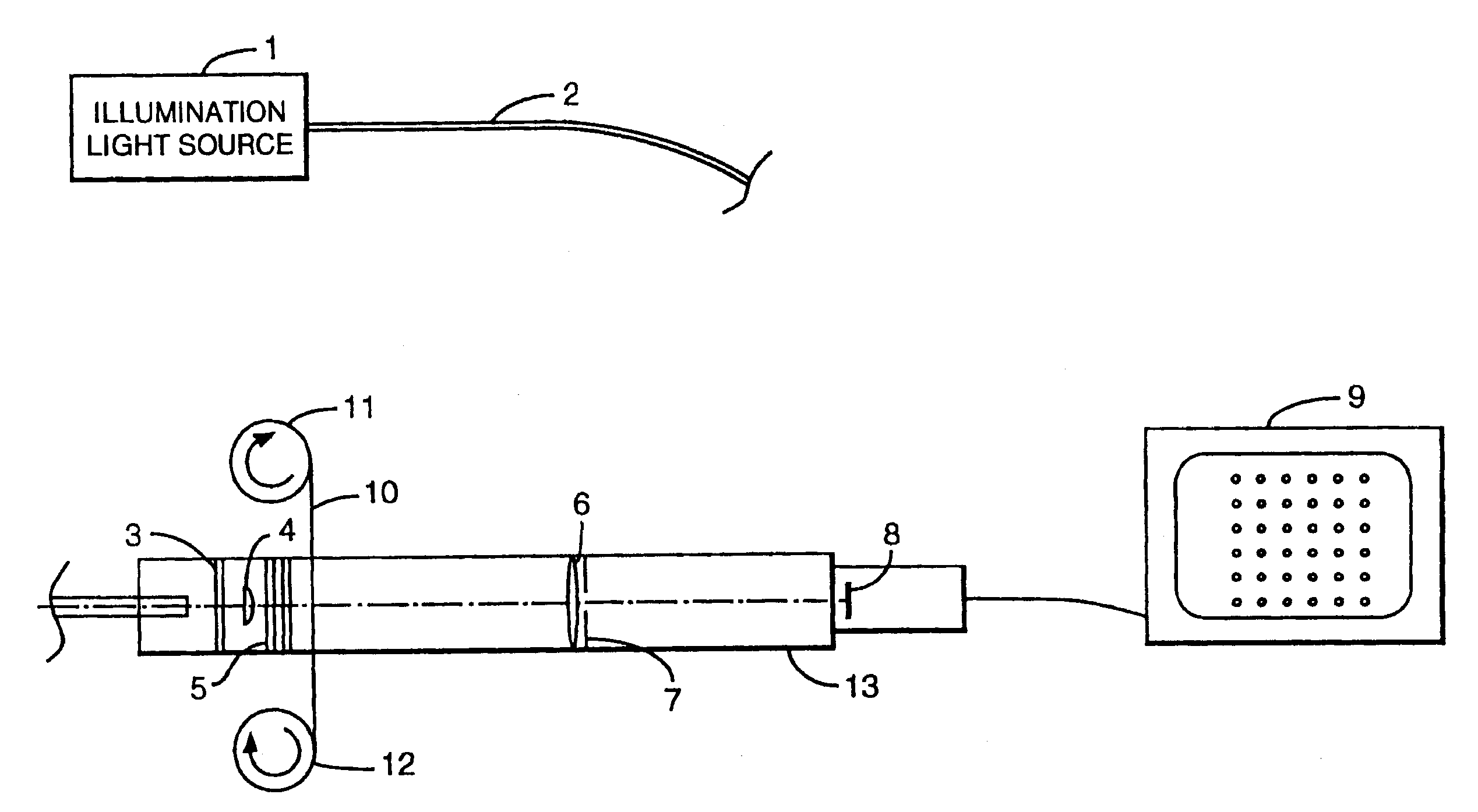 Method and device for non-destructive analysis of perforations in a material