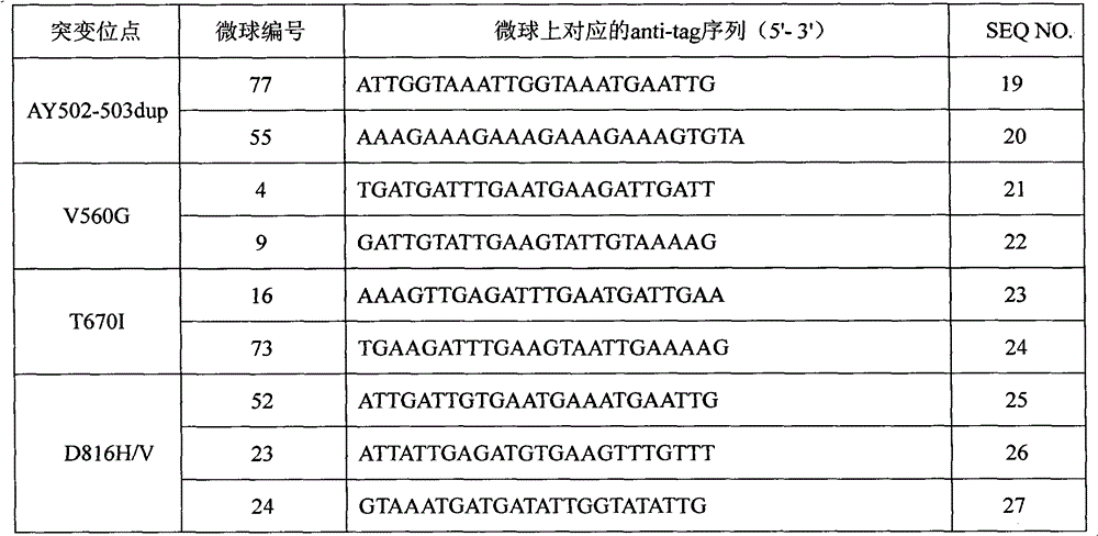 c-KIT gene mutation detection liquid-phase chip