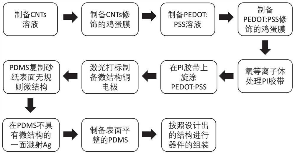 Self-powered flexible piezoresistive pressure sensor based on biofilm and preparation method and application thereof