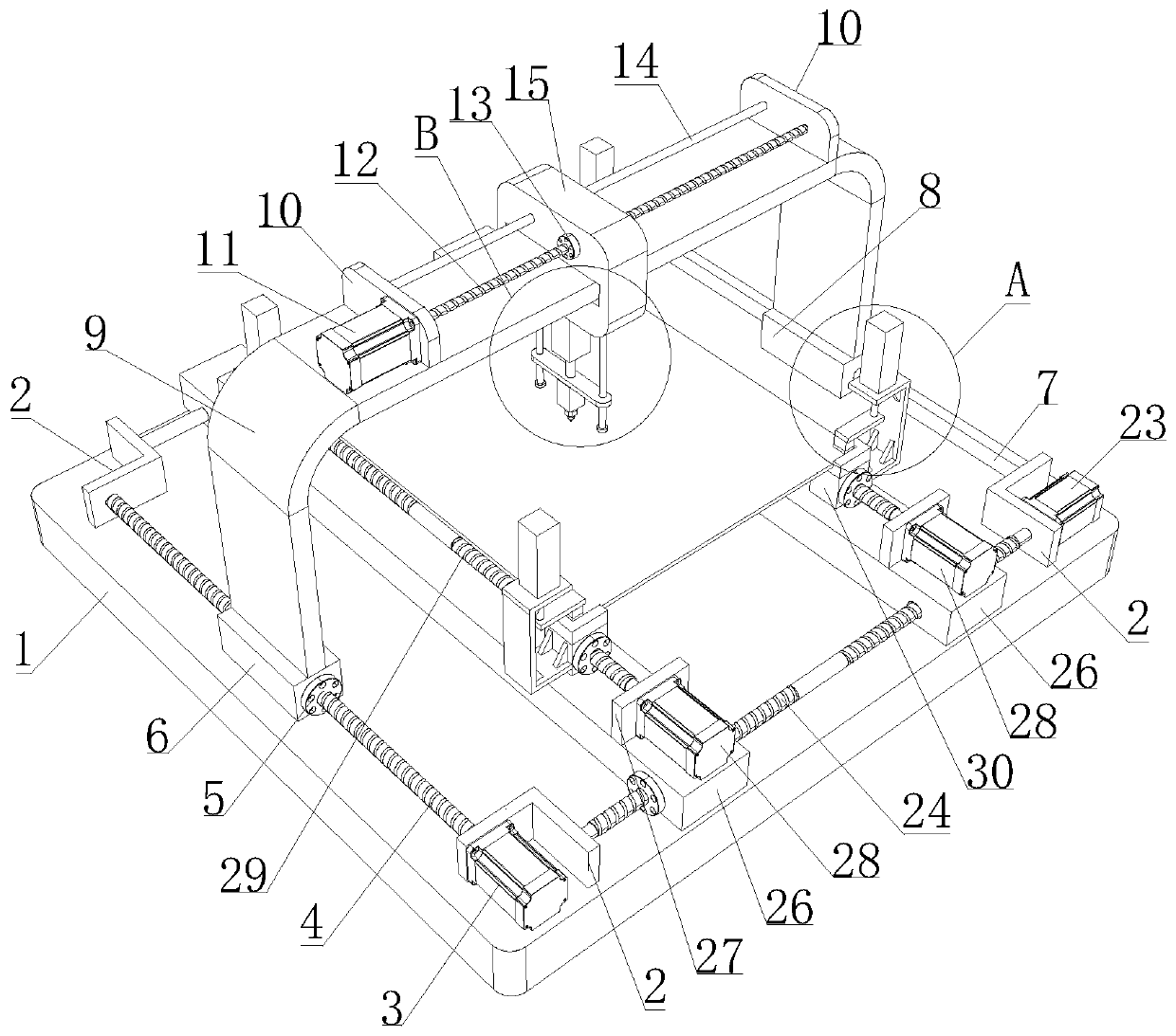 Engraving device special for processing phenolic aldehyde cotton cloth plates