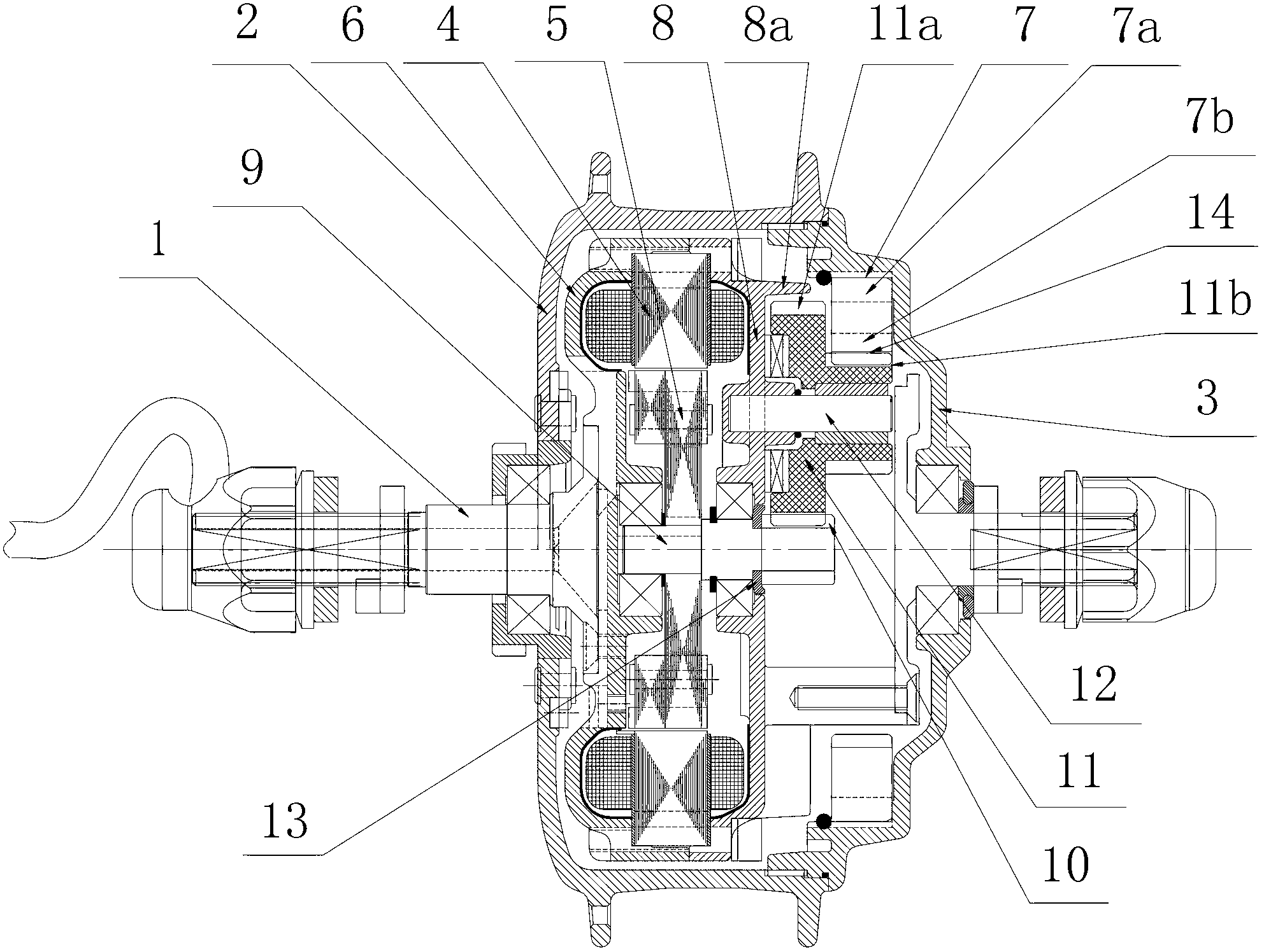 Roller brake motor device