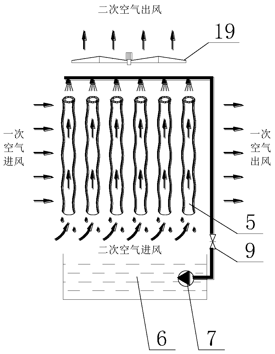 Evaporative cooling air conditioning unit with catkin filtering function