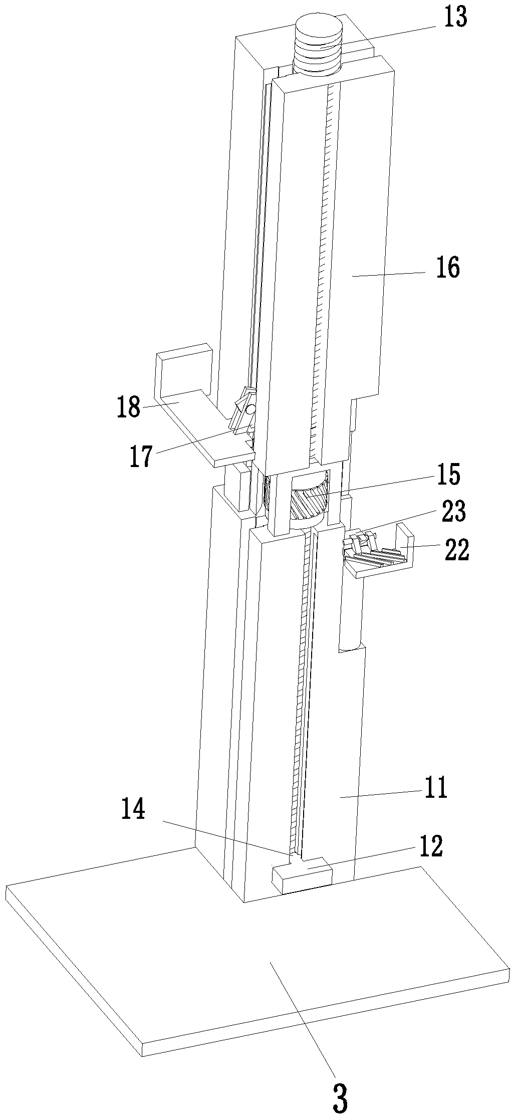 Slab lifting construction device used for assembly type building and slab lifting construction method