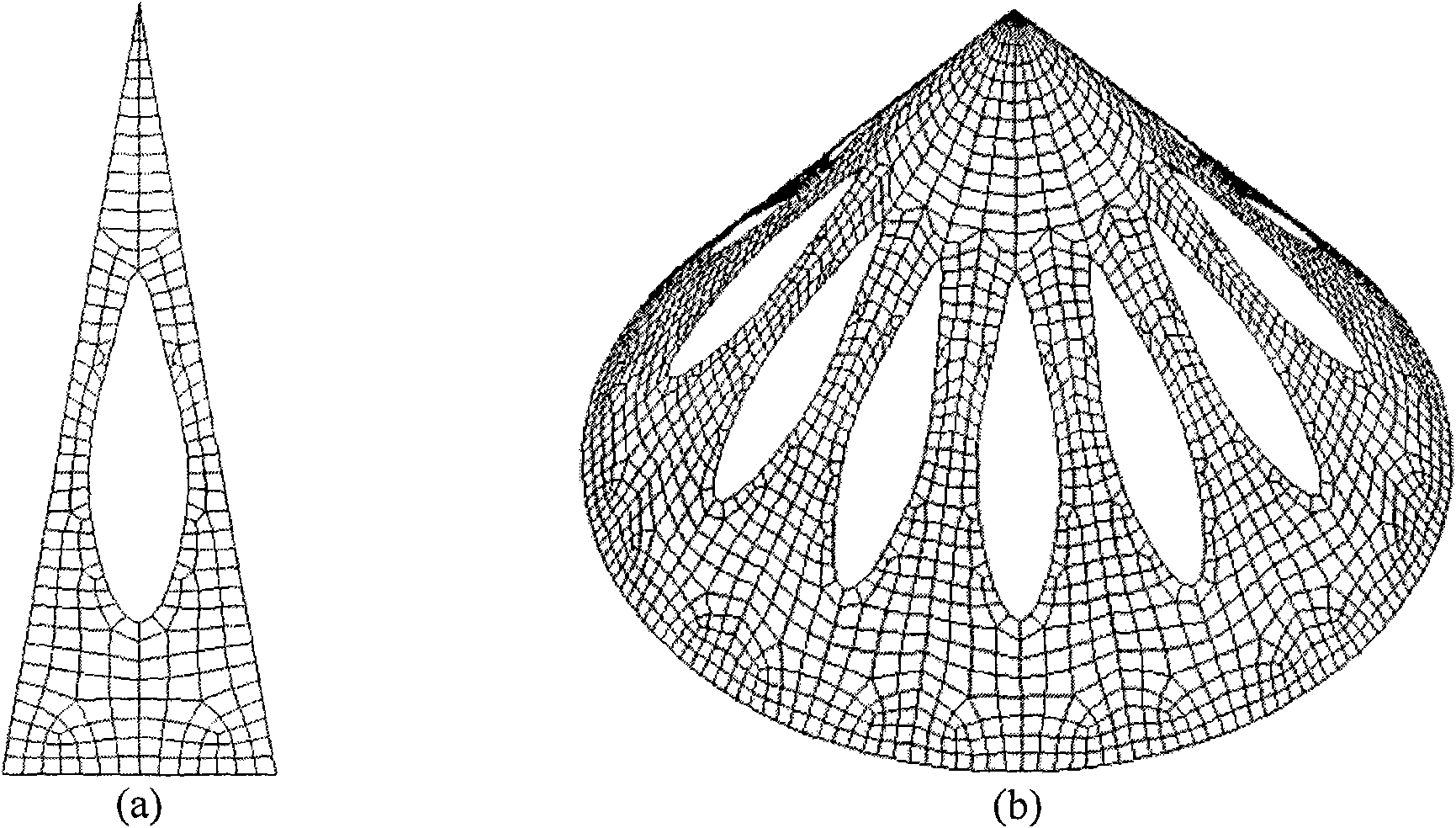 Generating method of finite element mesh in thin-wall curved surface structure