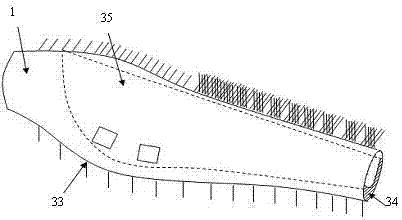 Low-noise efficient wind power blade