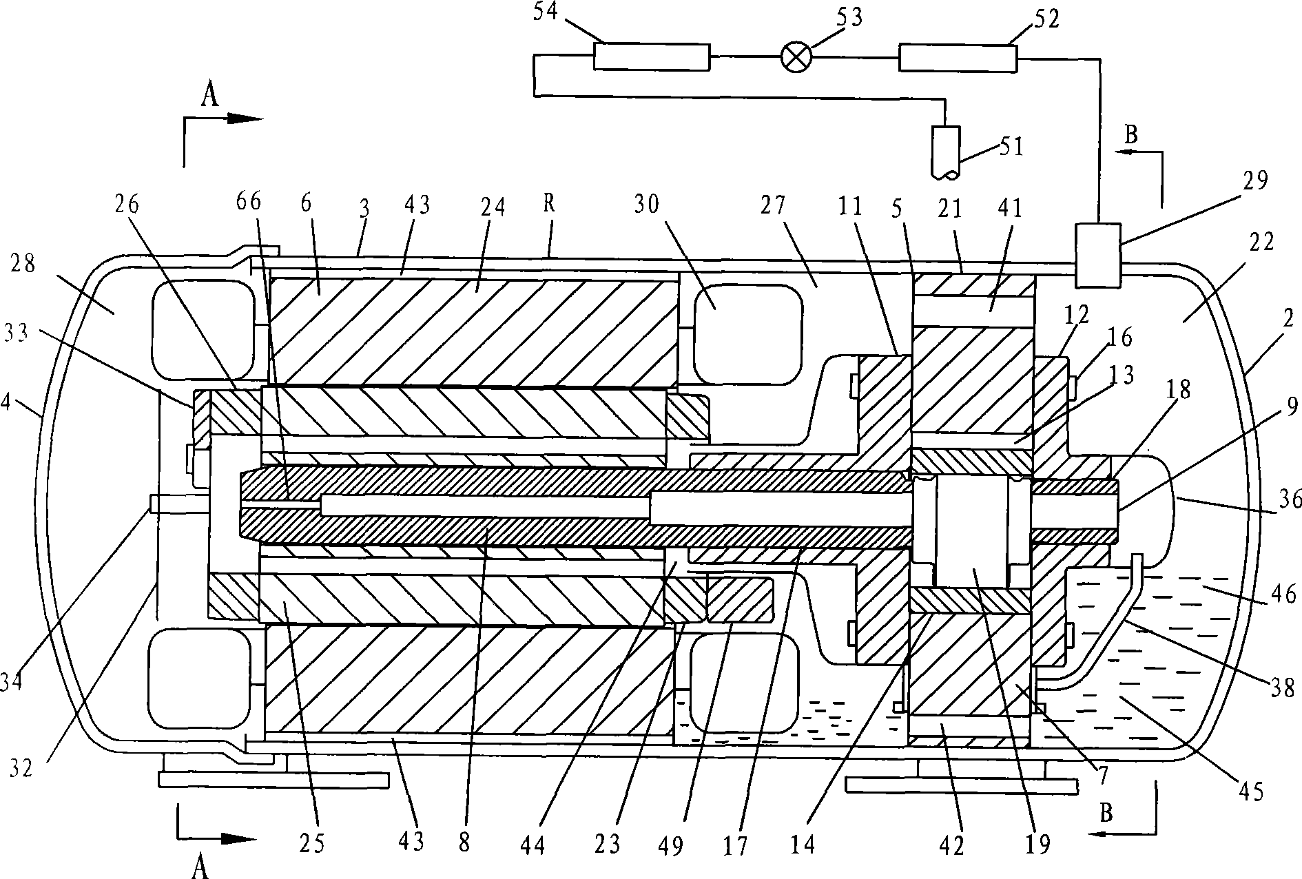 Lubrication apparatus of horizontal rotary compressor and control method thereof