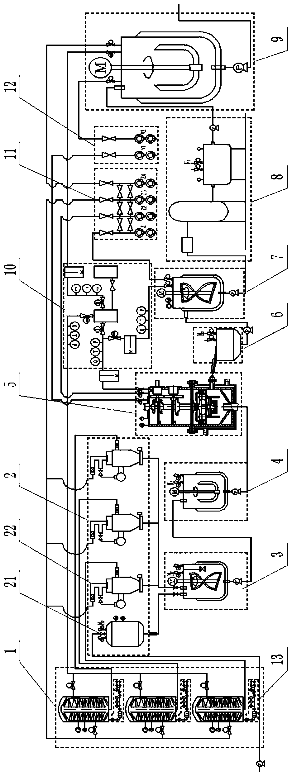 A power lithium-ion battery pole piece slurry production line