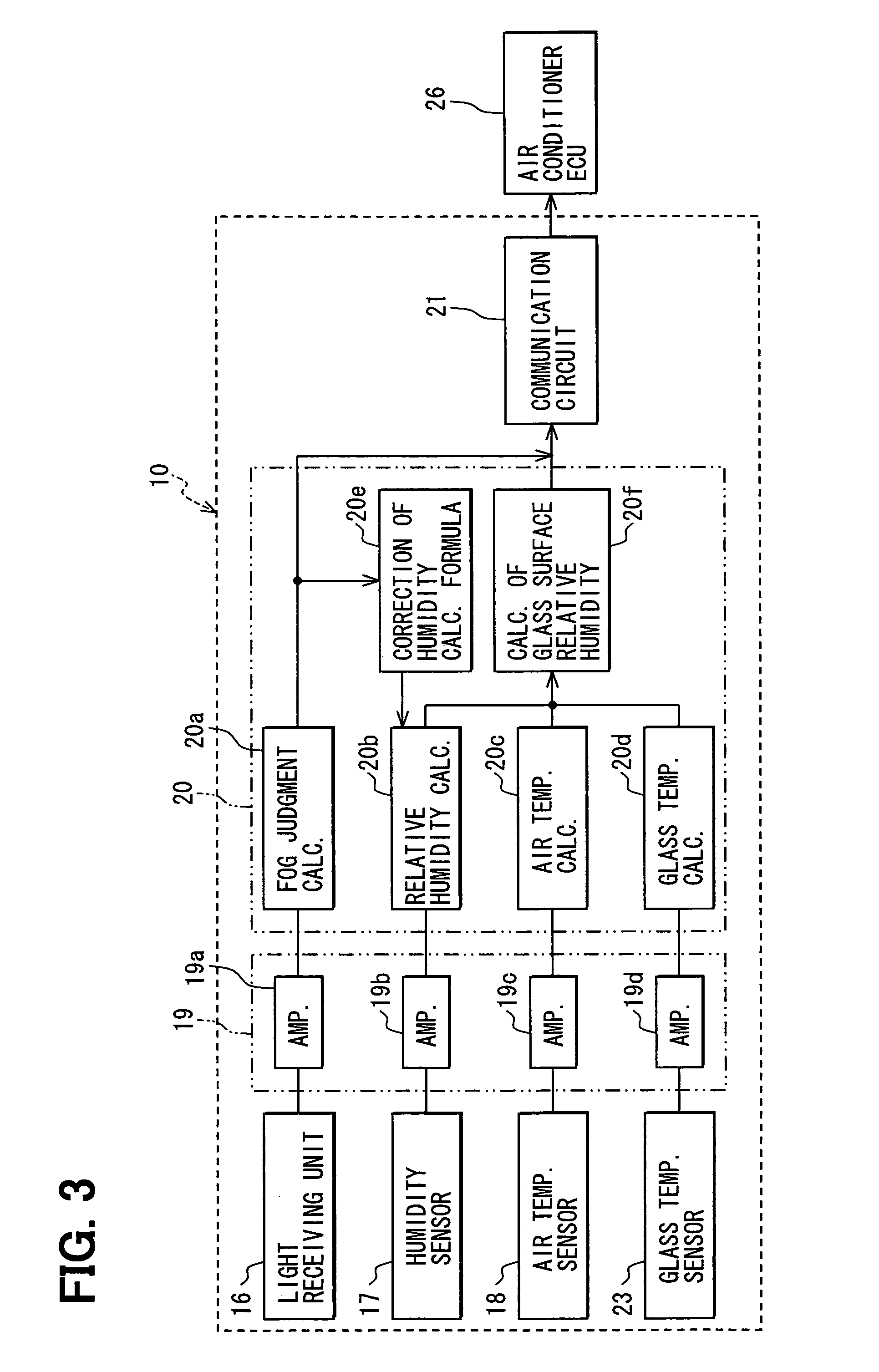 Window fog detecting apparatus