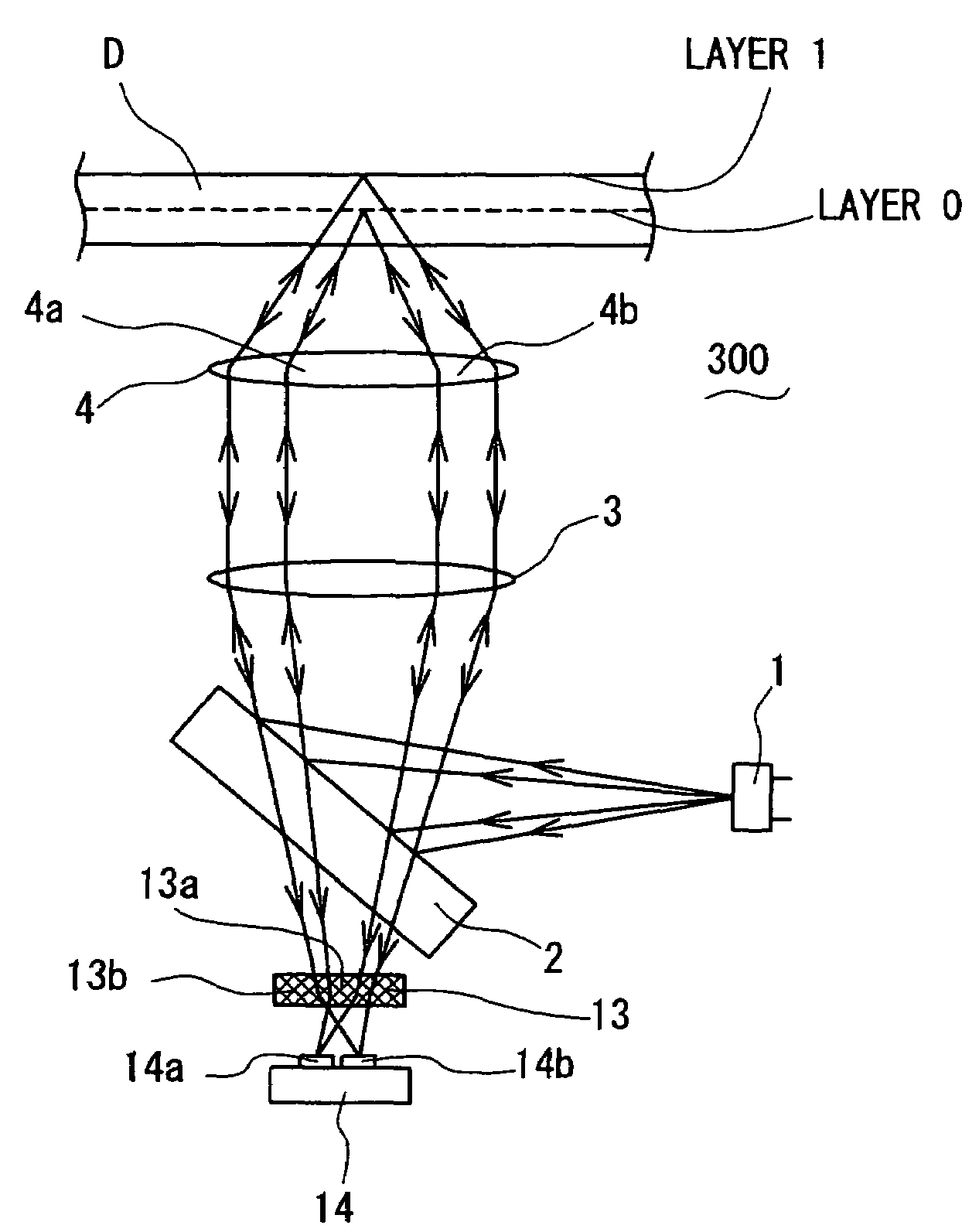 Optical pickup device and optical disk playback device provided therewith