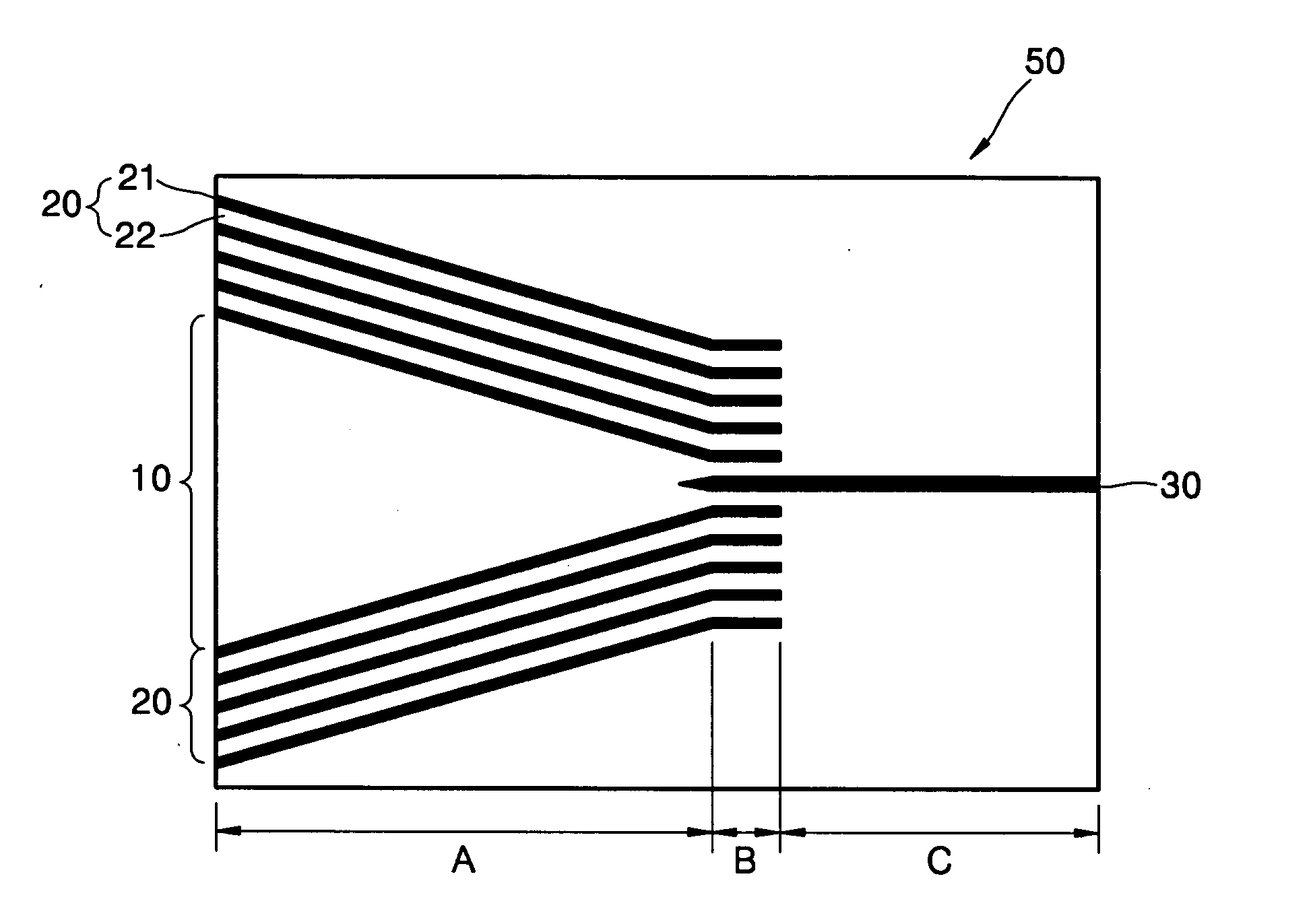 Mode converter device using omnidirectional reflectors