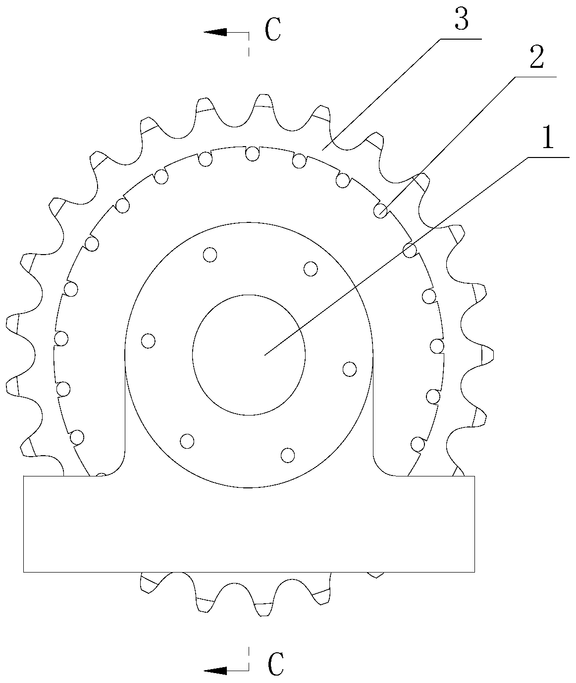 Track transmission mechanism for continuously pressurized belt-type dehydrator and application of track transmission mechanism