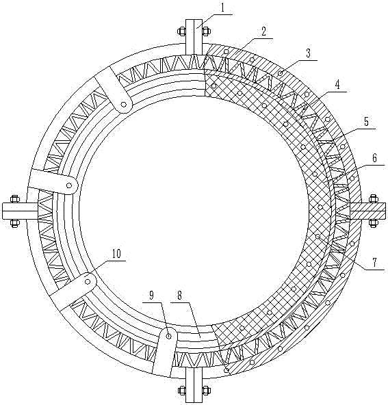 Intumescent flame-retardant belt material for buildings and intumescent flame-retardant belt applied to belt material