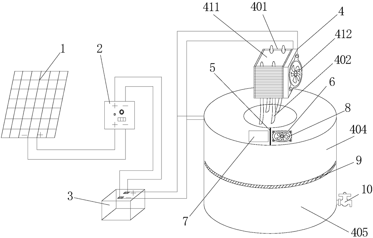 A kind of solar semiconductor refrigeration type water collector