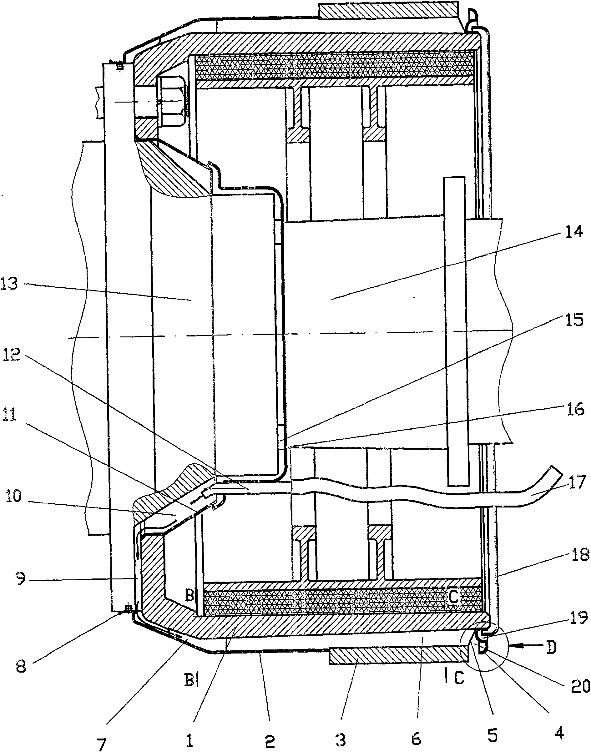 Water-cooled vehicle brake