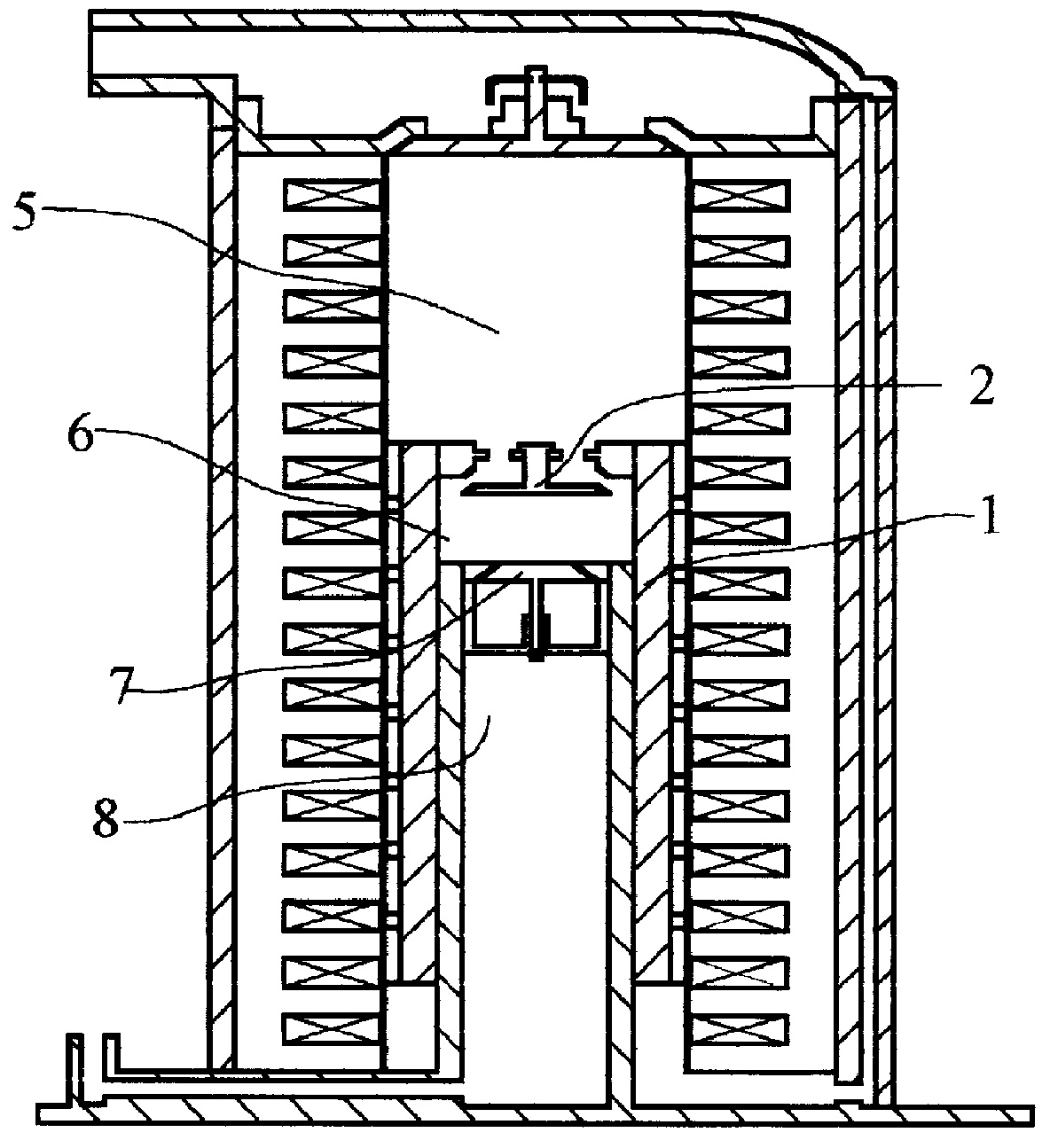 Linear compressor or pump with integral motor