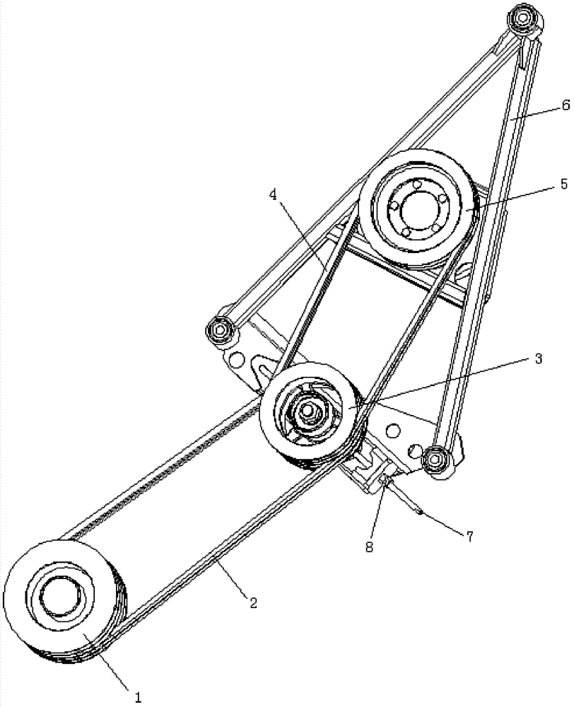 Bus fan-belt transmission mechanism