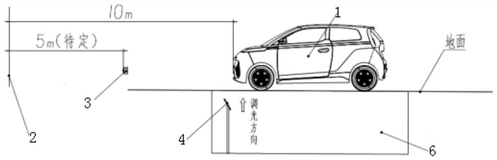 Headlamp factory dimming test system for fuel cell hydrogen energy automobile