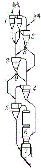 Novel dry-method cement kiln preheating and precalcining system and method