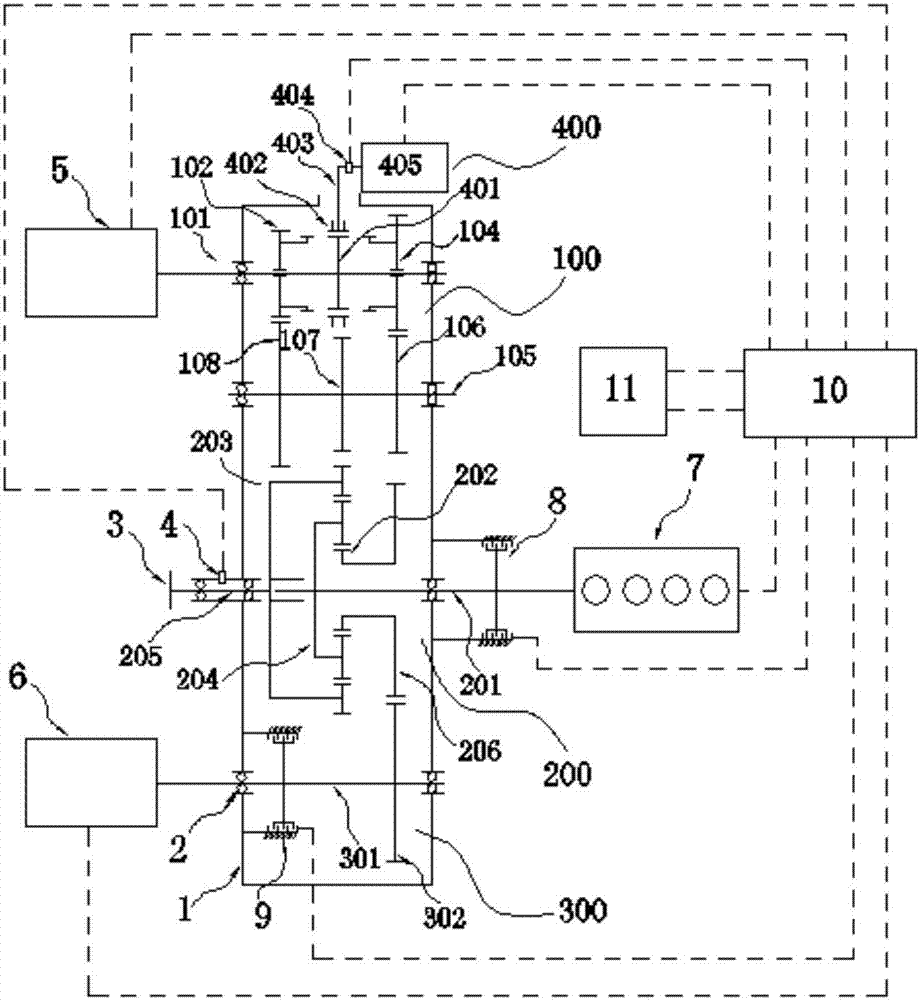 Multi-power two-speed coupled speed variator