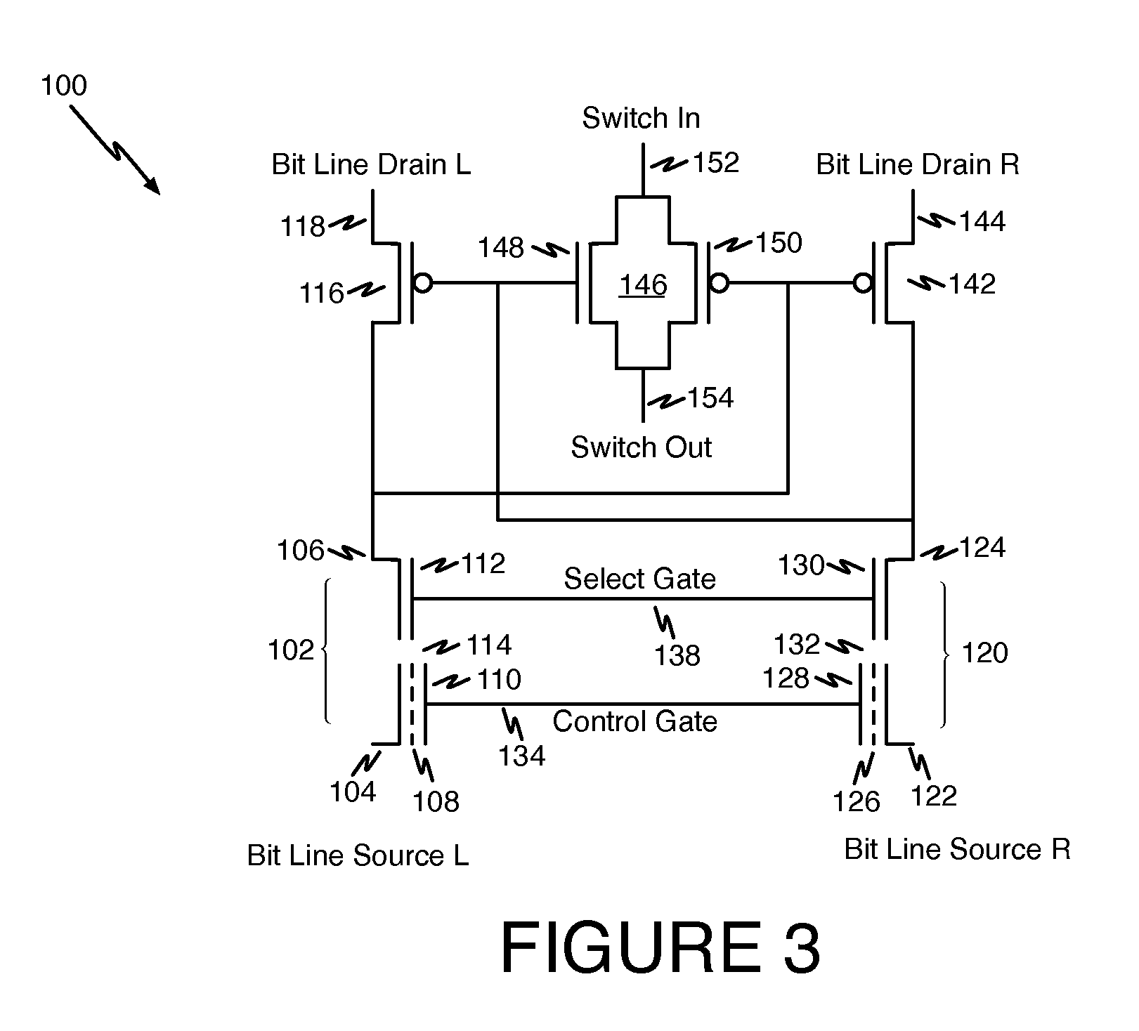 Split gate memory cell for programmable circuit device