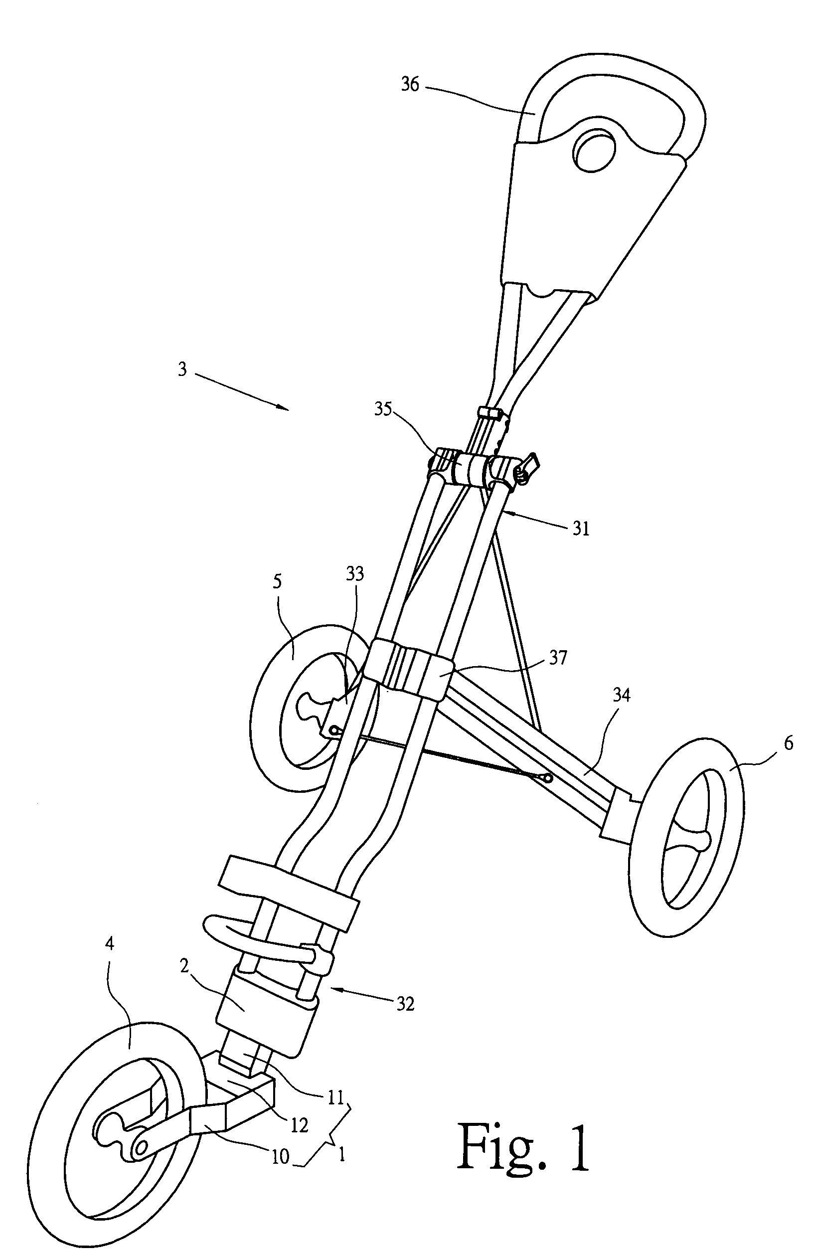 Easily detached and assembled golf cart with auxiliary wheel