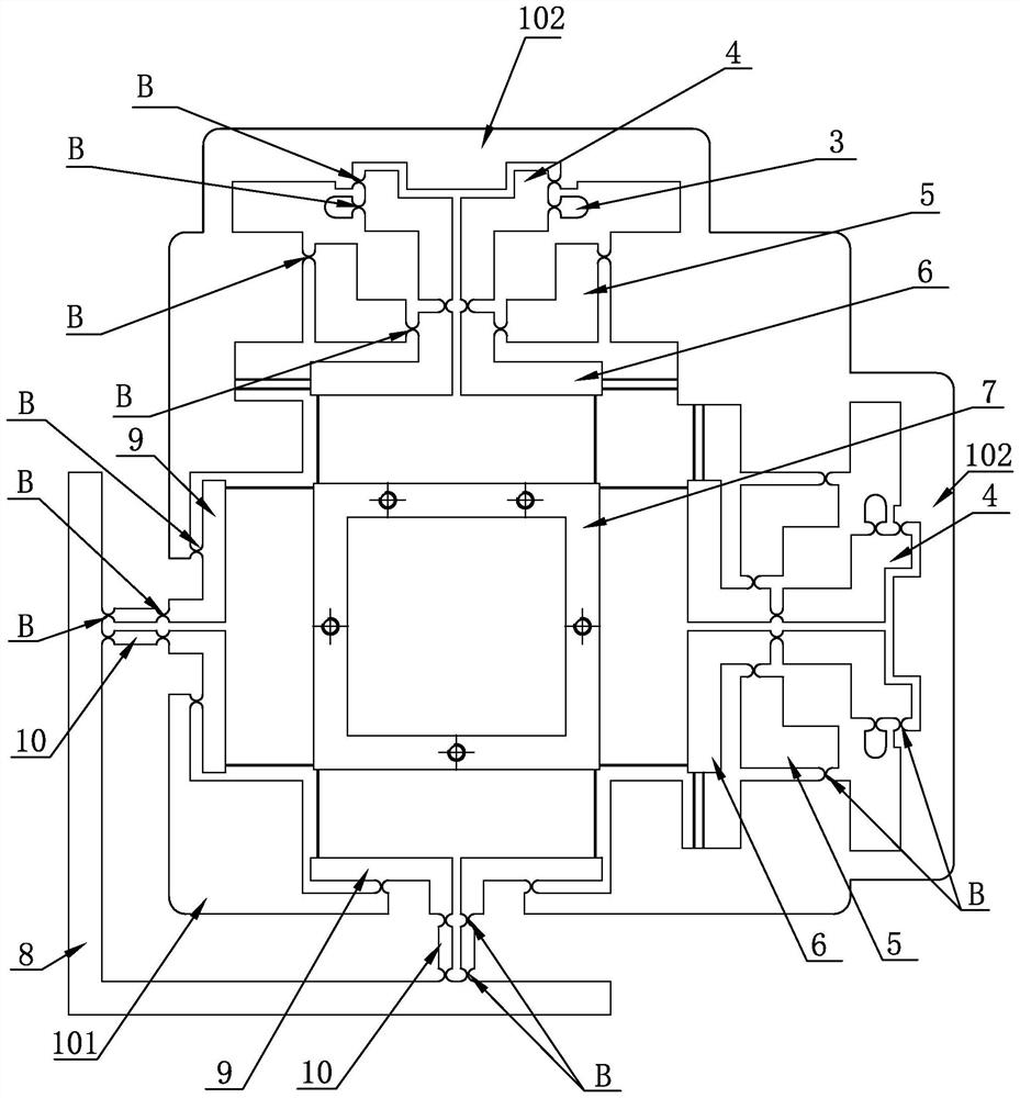 Multi-degree-of-freedom micro-motion platform with multi-level linkage output