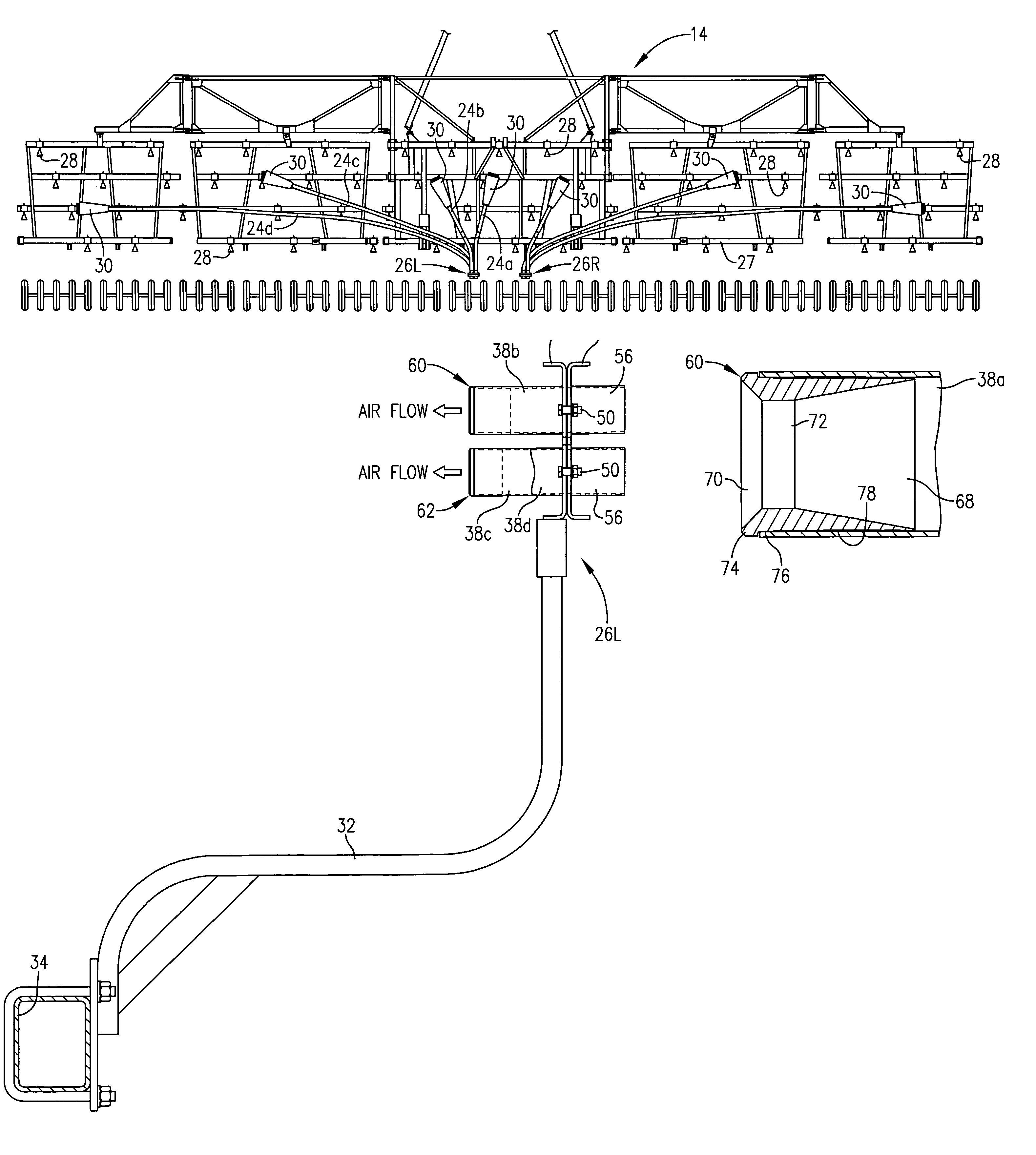 Pneumatic distribution system for air seeders