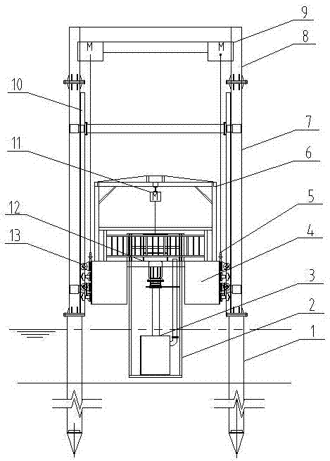 Lifting type water-based blue-green algae fishing device