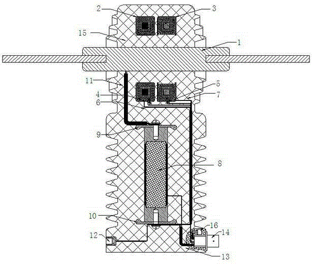 Medium and high voltage type combined electronic transformer