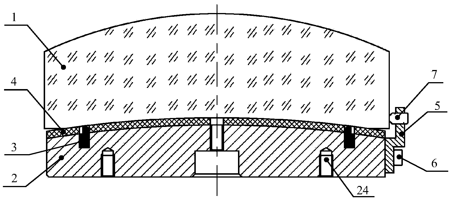 Vacuum clamp for centering optical element in machining process