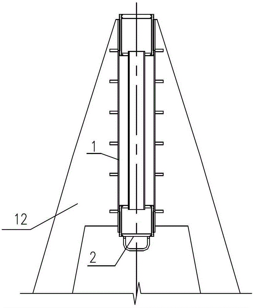 Built-in installation platform for bridge tower lightning rod and method for installing lightning rod with it