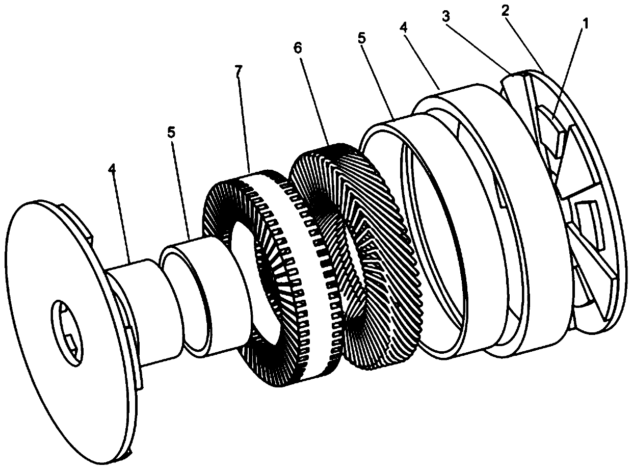 Drum-type distributed winding axial hybrid excitation motor