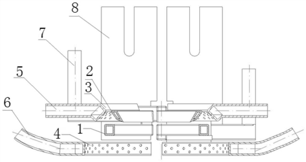 Hollow stepped shaft double-journal and transition fillet simultaneous quenching inductor and quenching method